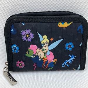 DISNEY  TINKERBELL BLACK ZIPPER CLOSE WALLET